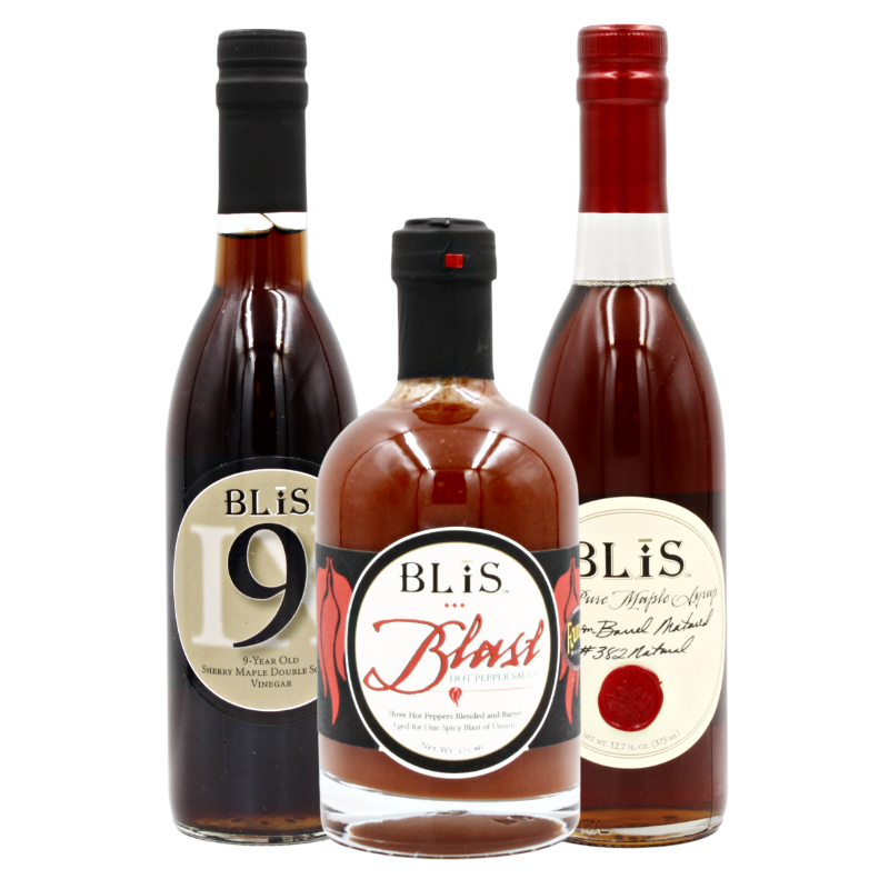 Best-Seller Gift Pack: Bourbon Maple Syrup - Blast Hot Pepper Sauce - #9 Sherry Vinegar
