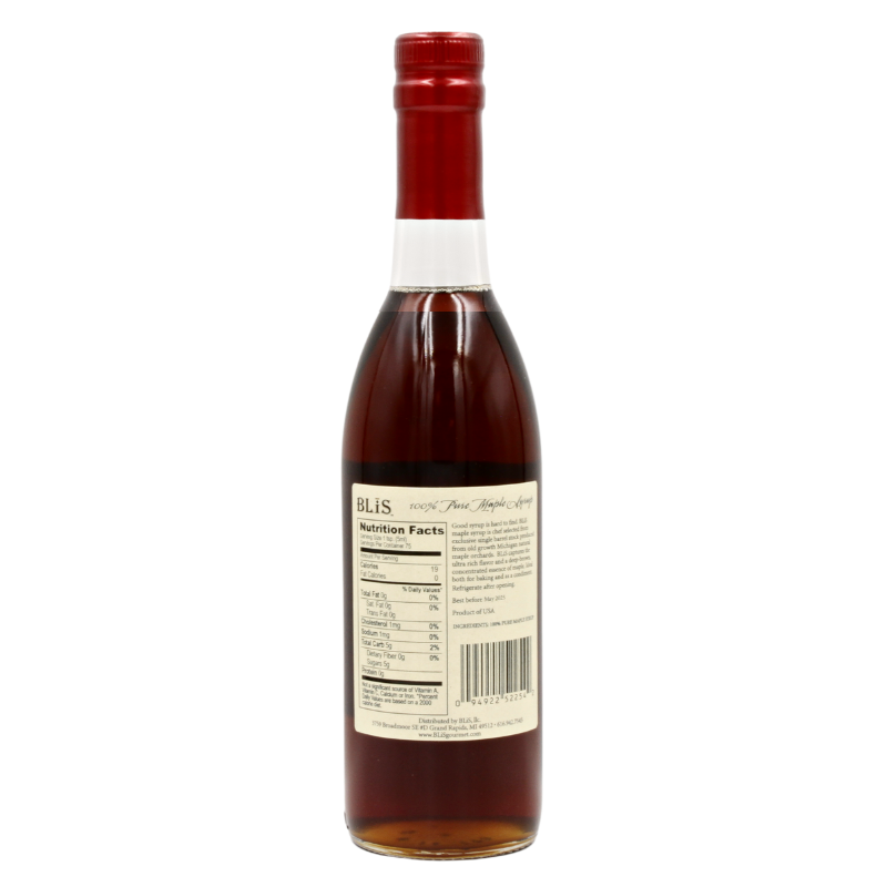 BLiS Bourbon Barrel Maple Syrup Label