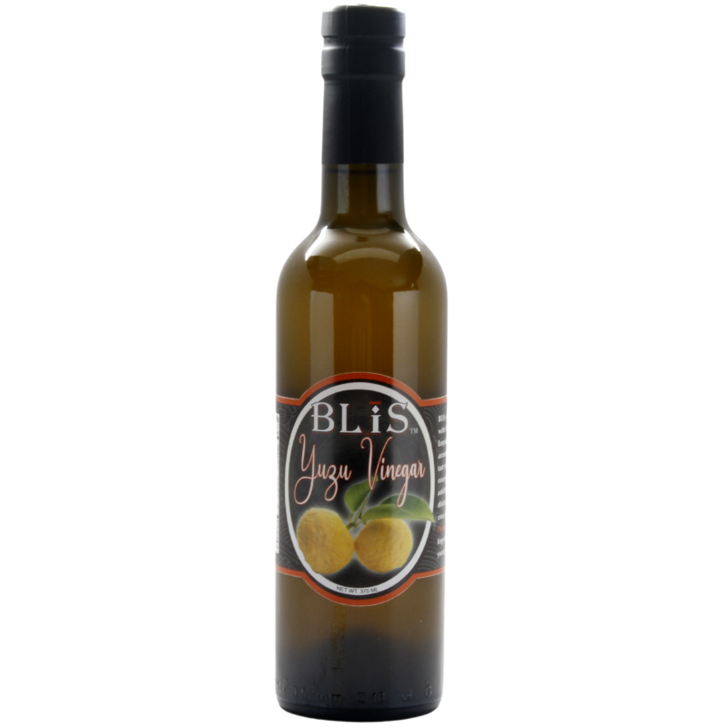 BLiS™ Yuzu Vinegar from BLiS Gourmet. Label front.